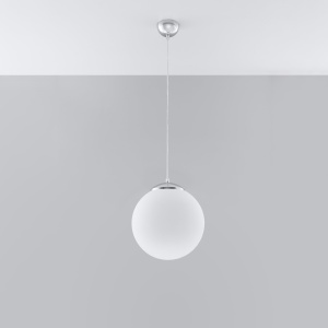 Lustra suspendata Ugo Argintiu 30x30x120 cm - Img 2