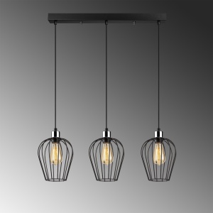 Lustra Tel Negru 70x20x115 cm - Img 4