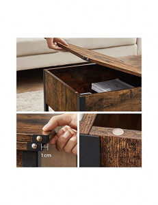 Masa de cafea, Vasagle, Spatiu de depozitare, LCT230B01, Maro Rustic, 100 x 55 x 47 cm - Img 4