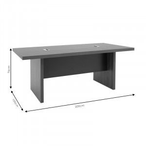 Masa de conferinta Oscar 5cm nuc - antracit 200x100x76cm - Img 5