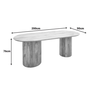 Masa de dining, Flute, Natural, 90x200x76 cm - Img 6