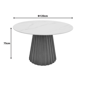 Masa dining Franzel, Alb, 120x120x75 cm - Img 6