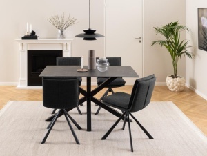 Masa dining Heaven, Negru, 75.5x135x80 cm - Img 2
