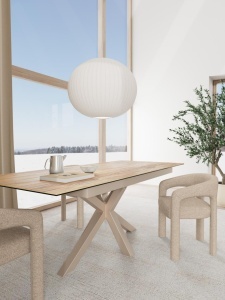 Masa dining Heaven V1, Natural, 76x210x90 cm