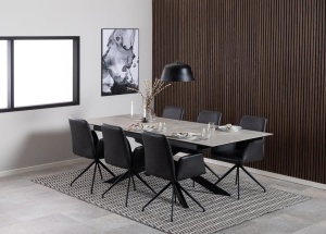 Masa dining Irwine, Gri, 76x240x100 cm - Img 4