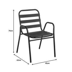Masa dining Vergo-Sussie, Pako World, Metal , Negru, 60x60x70 cm - Img 8