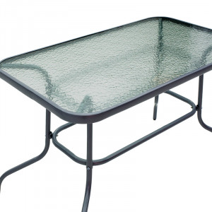 Masa exterior Vallor din metal gri inchis - sticla 110x60x70cm - Img 3