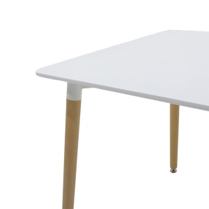 Masa Natali MDF blat alb picioare naturale 80x80x73 cm - Img 3
