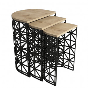 Masuta Auxiliara Stil Metal Ferforje - Oak - Img 4