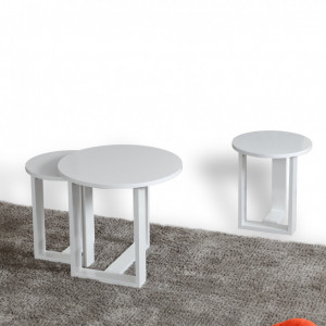 Masuta de Cafea 3 Piese Mira - Alb - Img 2