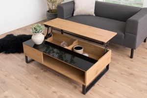 Masuta de cafea Azalea, Negru, 35x110x60 cm