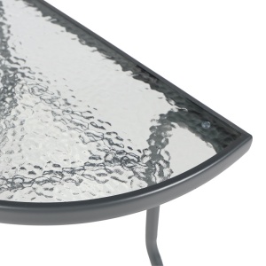 Masuta de cafea de gradina consola semicerc, Bion, Gri inchis, 70x40x65 cm - Img 5