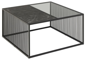 Masuta de cafea Strington, Negru, 40x80x80 cm - Img 7