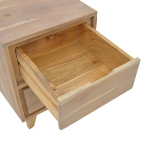 Noptiera Emira, Pako World, Lemn de salcam, Natural, 40x40x54 cm - Img 6