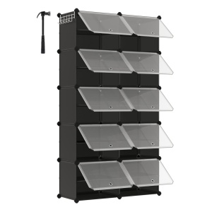 Pantofar modular Songmics Negru 82x32x152 cm - Img 2