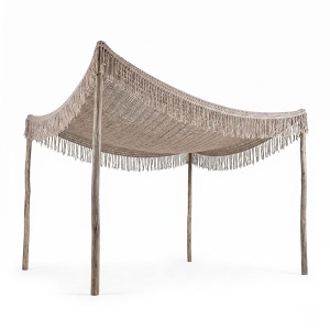 Parasolar roof macrame, Shelto, Bej, 400x300x37 cm