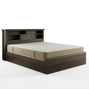 Pat cu saltea Mozart Nemesis, Nuc, 167.5x221x84 cm - Img 2