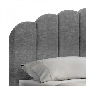 Pat dublu Tatiana material textil antracit cu depozitare 160x200cm - Img 5