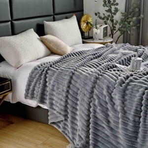 Patura Cocolino Groasa Stripe V12 Gri 200x230 cm - Img 5