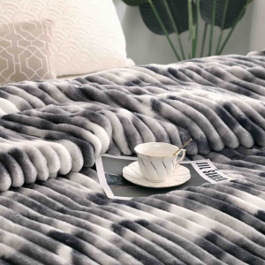 Patura Cocolino Groasa Stripe V15 Marmura Gri 200x230 cm - Img 4