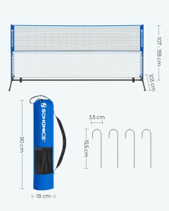 Plasa de badminton Songmics Albastru 400x155x103 cm - Img 7