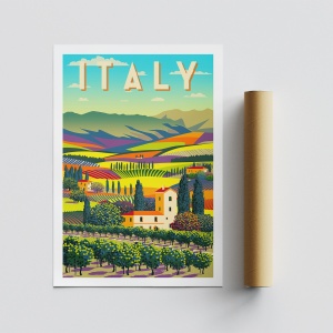 Poster A4 Italy Multicolor 21x29.7 cm - Img 3