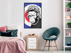 Poster - Banksy: Monkey Queen, cu Ramă neagră, 20x30 cm - Img 2