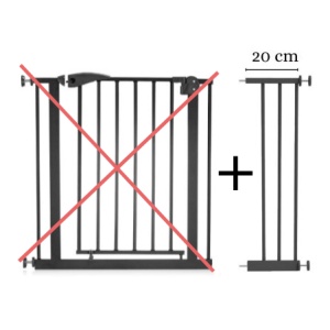 Prelungire Poarta de siguranta cu grilaj pentru copii sau caini Baby 20 Negru 77x24x2 cm