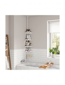 Raft de colt pentru baie, Songmics, 85-305 cm, BCB001A, Alb - Img 3