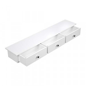Raft de perete, Songmics, Alb, 80x15x10 cm - Img 2