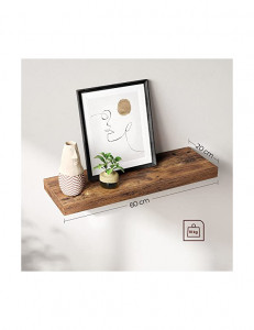 Raft de perete, Vasagle, Maro Rustic, LWS26BX, 60 x 20 x 3.8 cm - Img 5