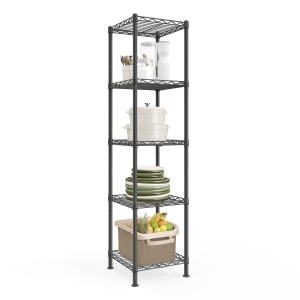 Raft depozitare Songmics, Dalten, Negru, 30x30x121 cm