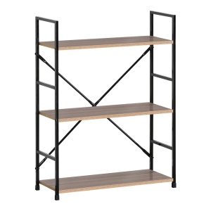 Raft Manlo natural negru otel 58.6x23.5x80 cm