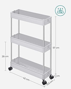 Raft pentru bucatarie, Songmics, Alb, 40x12.5x60 cm - Img 5
