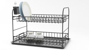 Raft pentru scurgere vesela SM008 Argintiu 47x32x31 cm - Img 2