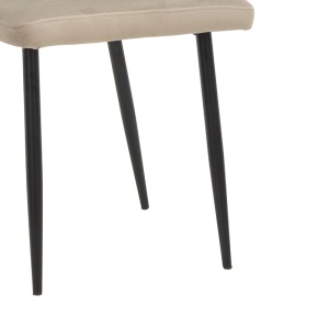 Scaun Azori catifea bej gri cu picioare metalice negre 49x55x85 cm - Img 8