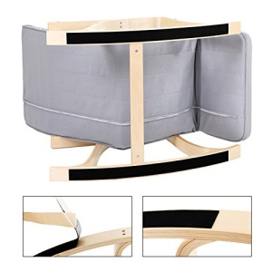 Scaun balansoar, Songmics, Gri, 116x67x88 cm - Img 7
