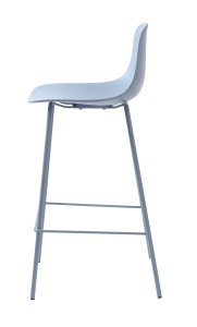 Scaun bar WHITBY, Albastru prafuit, 45x93x47 cm - Img 3