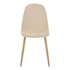 Scaun Bella bej din material textil cu picioare din metal natural 43x52x88 cm - Img 5
