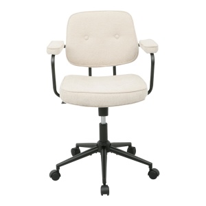 Scaun birou, Leberta, Bej, 64x63.5x86 cm - Img 5