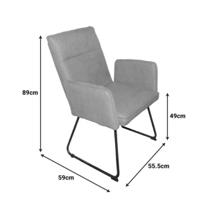Scaun cu brate Essential Gri 55.5x59x89 cm - Img 2