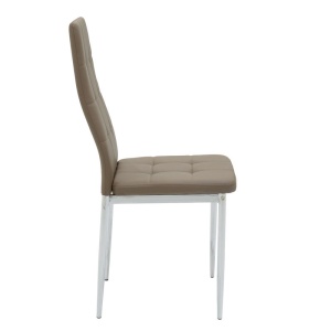 Scaun Cube piele ecologica mocha - picior crom - Img 4