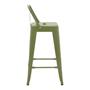 Scaun de bar ajustabil Utopia Verde masliniu 42x42x86 cm - Img 4
