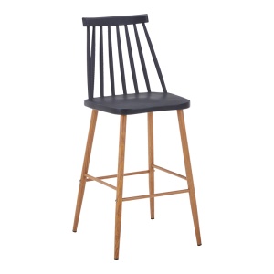 Scaun de bar Aurora I, Pako World, PP, Negru-Natural, 42x47x99 cm