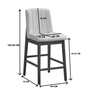 Scaun de bar Dalby, Ecru, 50x45x102.5 cm - Img 8