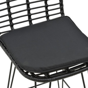 Scaun de bar de grădină Naoki Negru 46x56x110 cm - Img 6