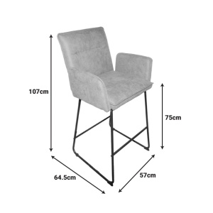 Scaun de bar Essential Kaki 57x64.5x107 cm - Img 2