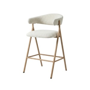 Scaun de bar FRANCES, Alb, 72x76x67 cm