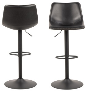 Scaun de bar I_Oregon, Negru, 110x47x51 cm - Img 4