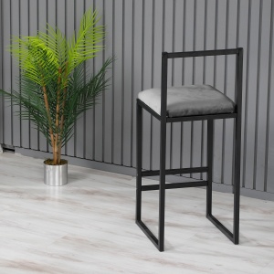 Scaun de bar Nordic Gri 35x80x35 cm - Img 3